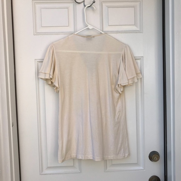 RL Creme Ruffle Top - Picture 2 of 4